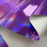 Tissu en cuir synthétique PU Rexine, surface miroir laser, 0,7 mm, brossé, haute brillance, décoration, sac, portefeuille, sac à dos, gants, papeterie