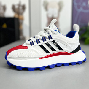 Chaussures de sport pour hommes Dad Shoes, blanc, noir, orange, maille respirante, semelle en caoutchouc, talon moyen, style sport, chaussures de marche - Product Image 2