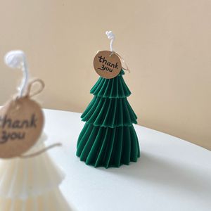 Home Holiday Decoration Christmas Decorative <b>Candle</b> Aromatherapy Soy Wax Christmas Tree <b>Candle</b> Cylindrical Pillar <b>Candles</b> - Product Image 5