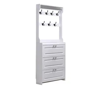 Fabrikant Oem Moderne Luxe Woonkamer Meubels Witte Schuifdeur Schoenenrek Kast Houten Roterende Schoenenrek Organizer