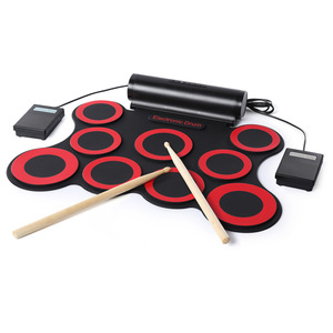 Electronic <b>Drum</b> 9 Pad Foldable Roll Up <b>Drum</b> Set With Drumsticks And Sustain Pedal For Practice And Gaming - Product Image 3