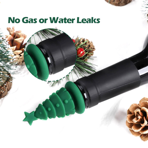 Christmas Reusable Silicone Wine Bottle Topper Leakproof and Food Grade Wine <b>Stopper</b> with Sealing Feature - Product Image 4