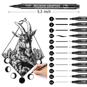 <span class=keywords><strong>ปากกา</strong></span>หัวเล็ก Guangna Fine Tip Permanent Fineliner 9 สี <span class=keywords><strong>ปากกา</strong></span>มาร์คเกอร์หัวพู่กัน ไม่ลบได้ ขนาด 14.2 ซม. สำหรับงานสร้างสรรค์ วาดภาพ ทำการ์ดอวยพร ขายส่ง รับผลิตตามสั่งจากโรงงาน - Product Image 3