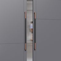 Poignée de porte encastrée en cuir avec plaque arrière en aluminium, quincaillerie architecturale pour entrée de bureau de direction