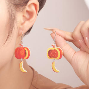 Semi-Managed New Eco-Friendly Acrylic <b>Earrings</b>, European and American Style Thanksgiving Pumpkin Pie <b>Earrings</b> for Wholesale - Product Image 4