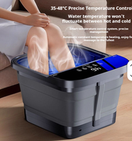 Masseur de pieds électrique pliable avec affichage numérique de la température, lumière rouge et bain à bulles, personnalisable
