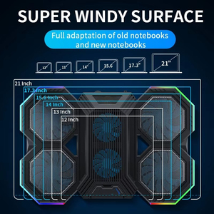 Base <span class=keywords><strong>de</strong></span> Refrigeración para Portátil RGB con 6 Ventiladores Silenciosos, 6 Alturas Ajustables, para Portátiles <span class=keywords><strong>de</strong></span> 11 a 17 Pulgadas - Product Image 6