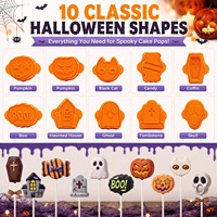 Lot de 10 moules en plastique non toxique pour bonbons et gâteaux d'Halloween avec ornements décoratifs miniatures 3D en forme de citrouille