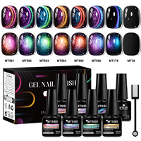 MTSSII Kit de Gel Magnétique Double Lumière Haute Qualité Effet Verre, Gel Magnétique 9D à Base d'Eau, Vernis à Ongles UV Écologique