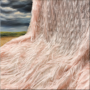 Vestidos <span class=keywords><strong>de</strong></span> Novia con Textura Fluida, Tela <span class=keywords><strong>de</strong></span> Chifón para Atuendos Formales, Tela <span class=keywords><strong>de</strong></span> Tul Bordada con Flecos 3D, Tela para Diseñadores <span class=keywords><strong>de</strong></span> Moda - Product Image 1