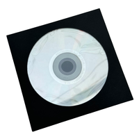 Kustom lengan kertas CD hitam kemasan amplop mode musik DVD tas penyimpanan dengan jendela yang jelas dan penutup 8.5cm 12.5cm grosir
