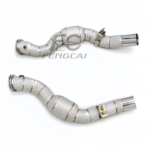 Tubo de escape de bajada para Maserati Ghibli <span class=keywords><strong>SQ4</strong></span> 3,0 T 2014-2019 Convertidor catalítico de tubo de escape de alto flujo con escudo térmico - Product Image 2