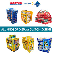 Kunden spezifische große Metall-und Kunststoff kombination Boden stehend Bulk Color Candy Display Rack Zucker klumpen Display Regal