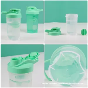 Vente en gros de gobelets sportifs écologiques portables en plastique de 500 ml, compatibles lave-vaisselle, pour boire directement, fitness, nutrition, protéines en poudre, shaker - Product Image 3