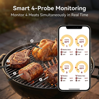 Termómetro Inalámbrico Inteligente para Carne, Termómetro Digital Bluetooth para Barbacoa, Parrilla, Ahumador, Sonda para Alimentos, Termómetros para Cocinar en Cocina y Horno