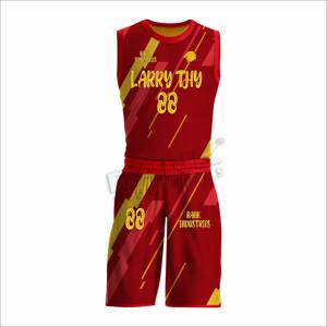 Uniforme de basket-ball pour hommes, ensemble de manches courtes, concevez votre propre uniforme de basket-ball, uniforme de basket-ball pour jeunes - Product Image 2
