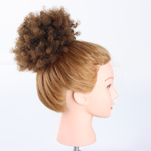 Claquettes à bras magique synthétique bouclées, extension capillaire <span class=keywords><strong>avec</strong></span> <span class=keywords><strong>chignon</strong></span>, pièce afro, vente en gros d'usine - Product Image 2