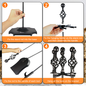 Kit di Accessori per Caminetto Domestico, <span class=keywords><strong>Set</strong></span> di Attrezzi per Caminetto a Legna - Product Image 5