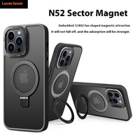 Étui de téléphone magnétique anti-rayures de qualité supérieure avec protection à 360° °   Support pour iPhone 16 15 Pro Max (Design antichoc noir mat)