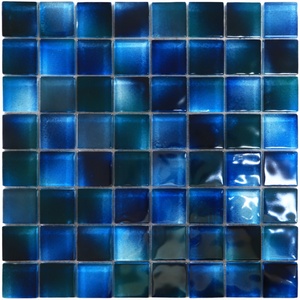 Mosaico <span class=keywords><strong>de</strong></span> Vidrio Esmerilado Azul Verde, Azulejos <span class=keywords><strong>de</strong></span> Mosaico <span class=keywords><strong>de</strong></span> Vidrio para Piscina, Baño, Cocina, Pared - Product Image 2