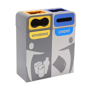 Papelera Bruselas 120L 2 Contenitori Apertura 0-1 Colore B-A Res 010-009 - Product Image 2