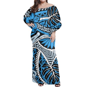 Abaya POD de Diseño Personalizado, <span class=keywords><strong>Elegante</strong></span> Vestido de Oficina con Estampado Floral Natural Ecológico de Estilo Tribal Polinesio para Mujeres Musulmanas - Product Image 2