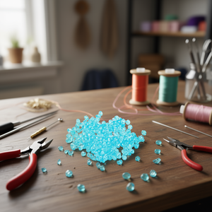 Perline Bicono Sfaccettate Blu Chiaro 6mm Ilan Abalorios 15g - Product Image 3