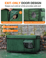 Maison de chat chauffante indestructible à griffes pour chats extérieurs hiver résistant aux intempéries, porte d'évacuation sûre isolée abri pour chat extérieur