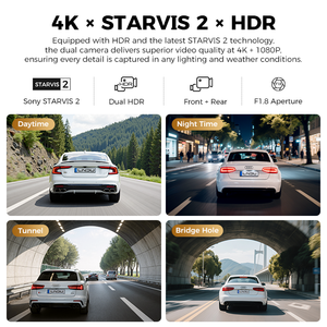 LNDU V820 Starvis 2 4K 듀얼 채널 HDR 녹화 4G 슈퍼 커패시터 전면 및 후면 대시 캠 24H 주차 모드 자동차 <span class=keywords><strong>Dvr</strong></span> - Product Image 2