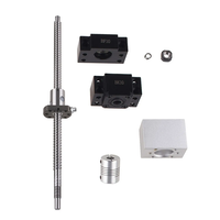 Vis à billes SFU1204, diamètre 12 mm, pas 4 mm, qualité C7, roulée, avec écrou simple BK/BF10, boîtier d'écrou DSG12H et coupleur pour routeur CNC
