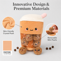 Peluche douce Boba Tea, mascotte de thé aux perles personnalisable avec logo, pour boutiques et vente au détail, jouet en peluche en gros