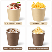Gobelets en papier kraft marron en gros, 4 couleurs, jetables, pour desserts, glaces, collations et boissons, personnalisables avec logo pour cafés et fêtes