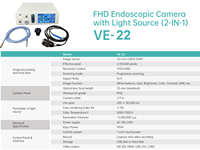 Caméra endoscopique FHD Vericare avec source de lumière 2 en 1, système d'endoscopie vétérinaire VE-22, endoscopie animale, clinique