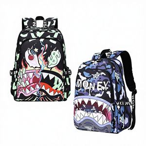Mochila Unisex Impermeable Ligera para Estudiantes, Diseño <span class=keywords><strong>Oxford</strong></span> con Estampado de Tiburón, Nueva, Transfronteriza, de Gran Capacidad (36-55L), Personalizable - Product Image 1