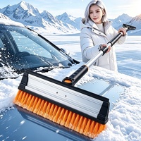 Pelle à neige multifonction 3-en-1, grattoir à glace pour pare-brise de voiture, brosse à neige, éliminateur d'eau