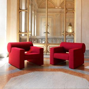 Sillón Moderno Minimalista de Tela para Sala de Estar, Estilo Sofá Nube Roja para Apartamentos Pequeños - Product Image 1