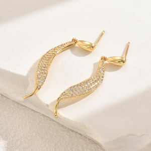 Elegantes Pendientes de Cobre Geométricos para Mujer con Circonitas Engastadas, Diseño de Lujo, Novedad, Joyería Sencilla y a la Moda para Fiestas, Idea de Regalo - Product Image 3