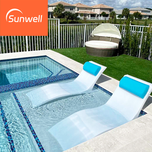 Tumbonas modernas <span class=keywords><strong>de</strong></span> plástico <span class=keywords><strong>para</strong></span> cama <span class=keywords><strong>de</strong></span> plástico <span class=keywords><strong>de</strong></span> bronceado con mesa auxiliar <span class=keywords><strong>para</strong></span> patio exterior o <span class=keywords><strong>piscina</strong></span>, <span class=keywords><strong>tumbona</strong></span> en el agua - Product Image 4