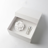 Diffuseur de parfum d'ambiance en plâtre aromatique en gros, en céramique, gypse, porcelaine, motif fleur de pivoine, pour la maison, avec huiles essentielles