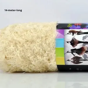 Fil torsadé en mélange de fibres de bambou, acrylique et corail, à poils longs, type fourrure et velours, pour manteau à queue de phénix, tricoté à la main, 1 fil, <span class=keywords><strong>7S</strong></span> - Product Image 5