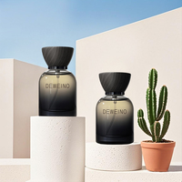 Nouveau produit rond 50ml bouteille de parfum dégradé noir bouteille de parfum 100ml avec boîte d'emballage et couvercle en bois