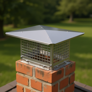 Tapa de chimenea de acero inoxidable de 8 x 13 pulgadas con malla para chimenea, diseño industrial, instalación independiente - Product Image 2