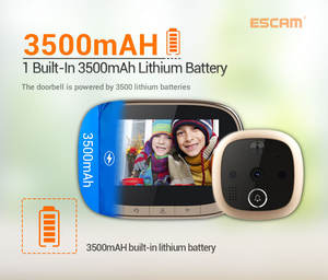 Sonnette vidéo intelligente Tuay avec écran couleur de 4.3 pouces Sonnette <span class=keywords><strong>numérique</strong></span> de sécurité à domicile avec <span class=keywords><strong>vision</strong></span> <span class=keywords><strong>nocturne</strong></span> et <span class=keywords><strong>judas</strong></span> Pir - Product Image 5