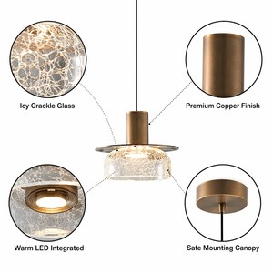 Lustre suspendu Art Déco antique en verre doré, à hauteur réglable, à économie d'énergie, avec abat-jour E26, pour salon, maison, <span class=keywords><strong>mariage</strong></span> - Product Image 5