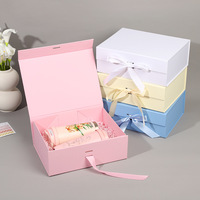 Boîtes pliantes personnalisées en carton avec couvercle à rabat, boîtes magnétiques pour vêtements, boîtes cadeaux avec ruban, boîtes en papier pliantes pour cravates