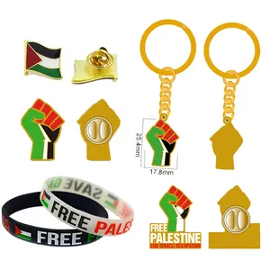 Pin de solapa de puño de Israel, insignia de bandera de Israel libre de Gaza, pulsera de goma