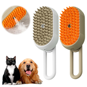 Cepillo de vapor para mascotas 3 en 1 con cerdas de silicona mejoradas 2026, autolimpiante, antiestático, para masaje y eliminación de pelo, para gatos y perros de pelo largo y corto - Product Image 1