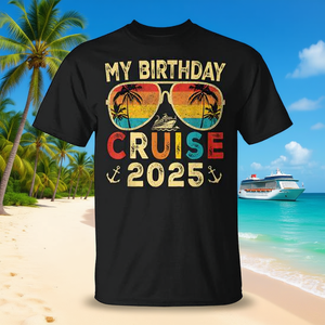 T-shirt « My Birthday Cruise 2025 » pour fête, vacances et croisière - Product Image 3