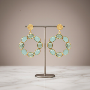 Boucles d'oreilles pendantes classiques en laiton faites à la main avec pierres précieuses Onyx, cadeau unisexe, mode - Product Image 2