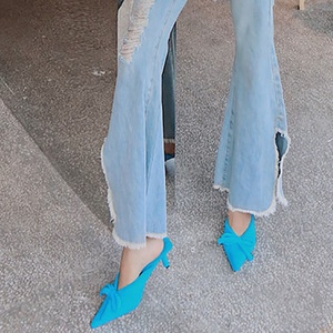 2025 Summer Latest Material Fluorescent Green and <strong>Kitten</strong> <strong>Heel</strong> <strong>Mules</strong> for Ladies - Product Image 6
